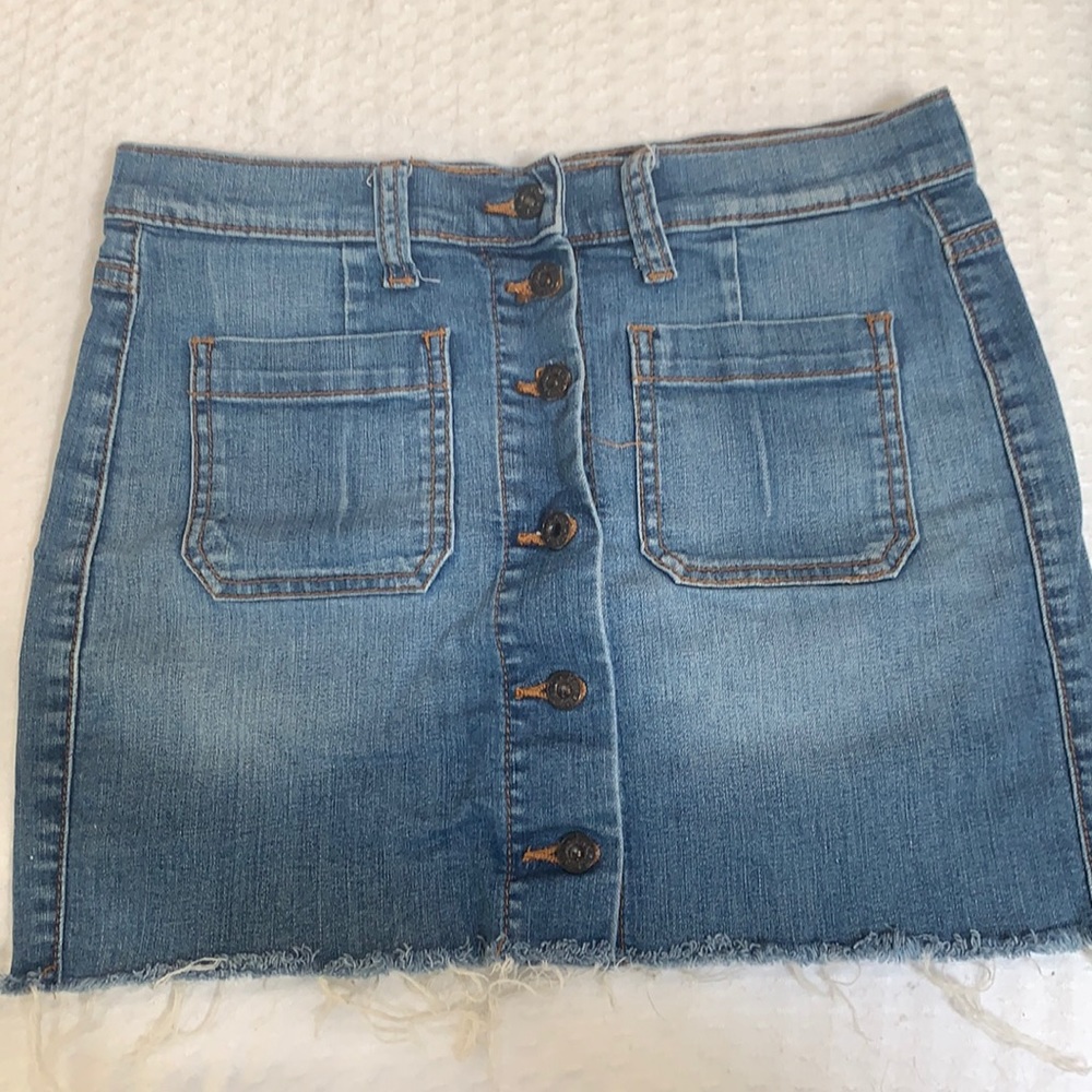 Jean button down skirt